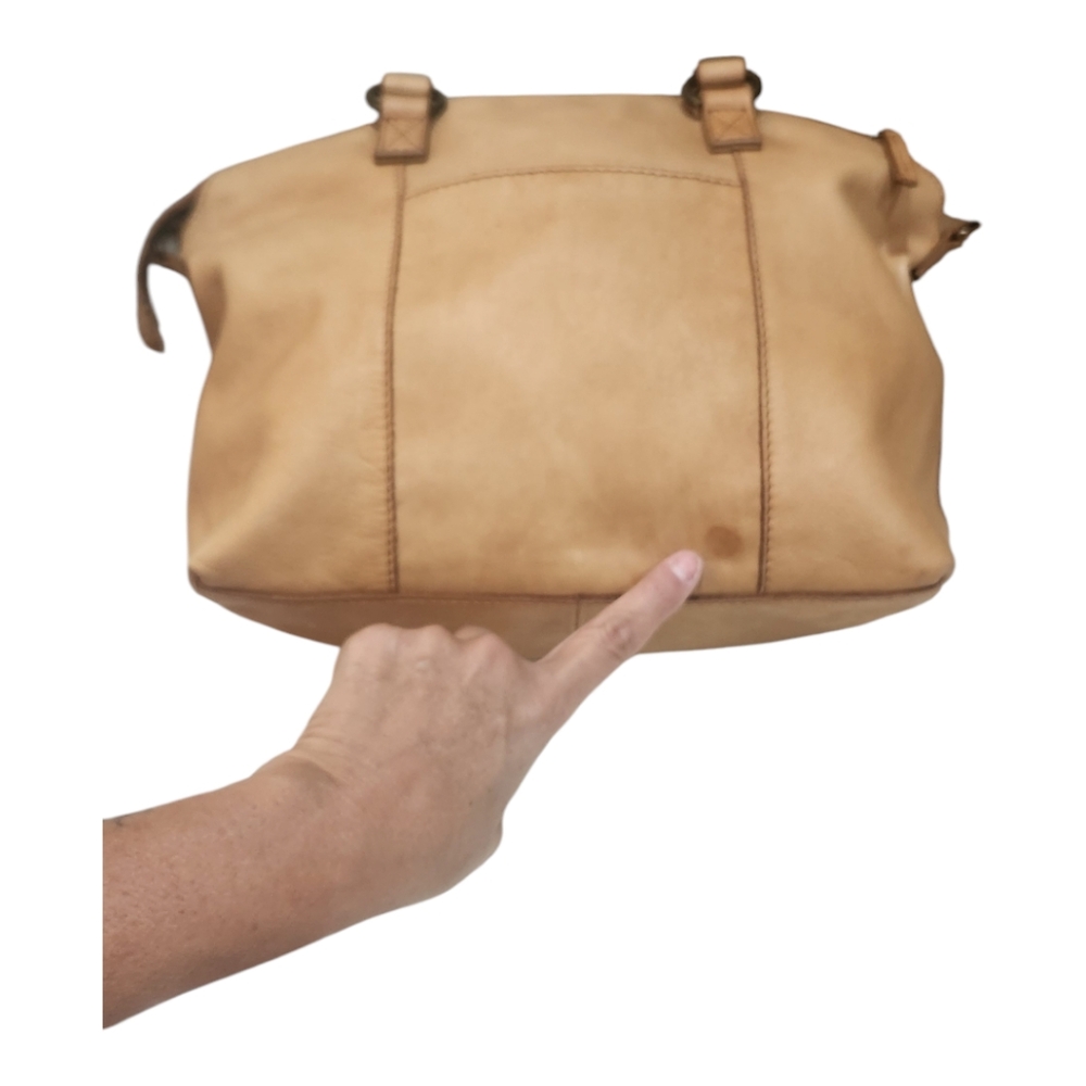 American Leather Co. Tan 100% Leather Purse Handbag Satch - Picture 4 of 14